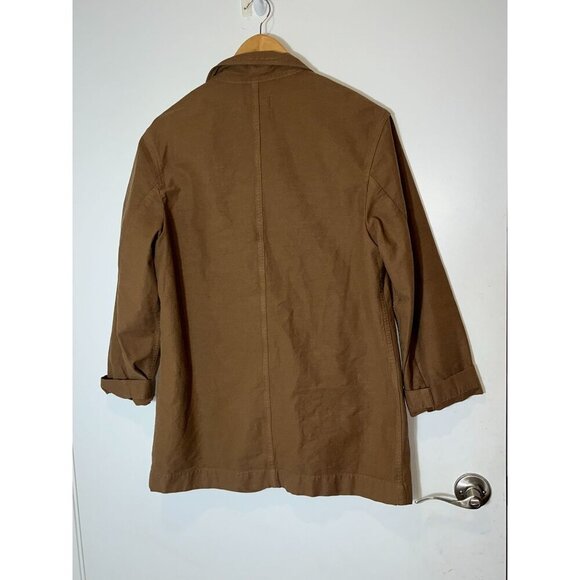 Everlane Organic Cotton Relaxed Oversized Blazer Jacket Brown Large L Womens - Picture 5 of 8